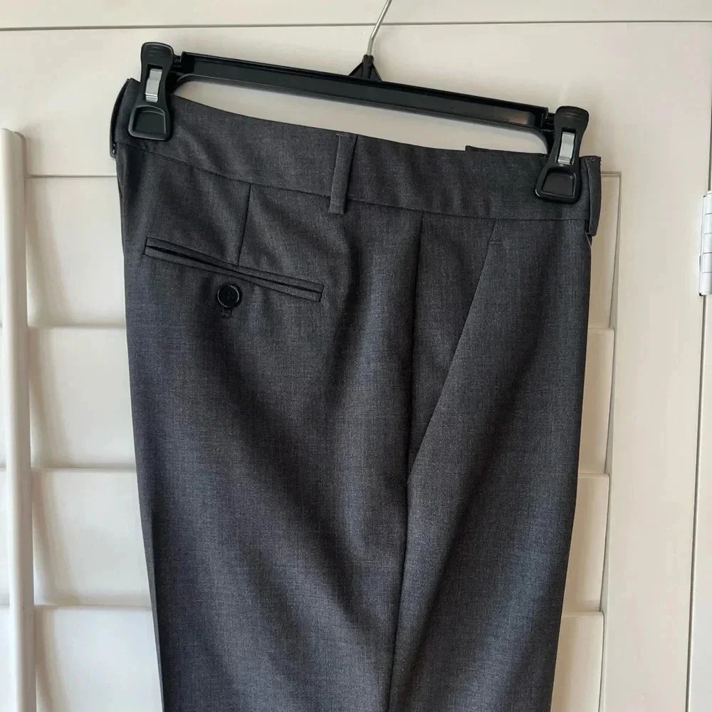 THEORY NEW Emery Tailor Charcoal Grey Trousers Pants Stretch - Picture 4 of 8